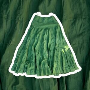 green boho skirt